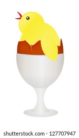 Easter chick in eggcup