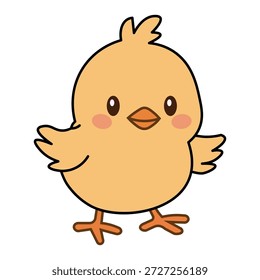 Easter chick with fluffy feathers and rosy cheeks, perfect for Easter themes