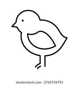 Easter chick icon. Holidays and easter line symbol. Black and white.