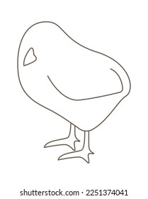 Easter chick line art style Contemporary design. Vector illustration