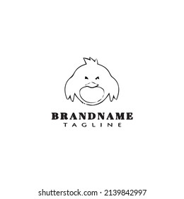 easter chick logo cartoon icon design template black modern isolated vector illustration
