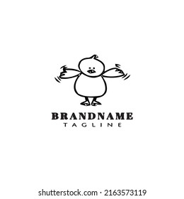 easter chick logo cartoon icon design template black modern isolated vector illustration