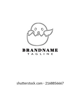 easter chick logo cartoon icon design template black modern isolated vector illustration
