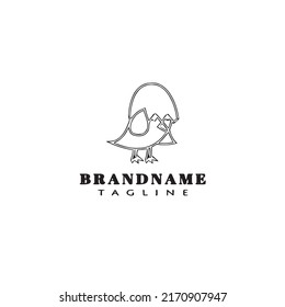 diseño de icono de dibujos animados con el logotipo de chick de pascua ilustración vectorial aislada negra moderna