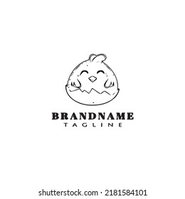 easter chick logo cartoon icon design template black modern isolated vector illustration