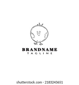 easter chick logo cartoon icon design template black modern isolated vector illustration