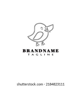 diseño de icono de dibujos animados con el logotipo de chick de pascua ilustración vectorial aislada negra moderna