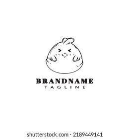easter chick logo cartoon icon design template black modern isolated vector illustration