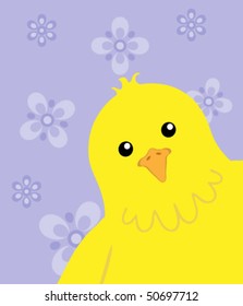 Easter chick popping up in the corner