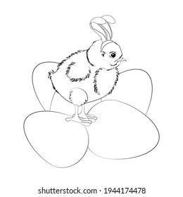 Patrona de Pascua con orejas de conejo ilustración vectorial sobre el fondo blanco.