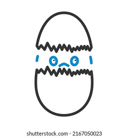 Easter Chicken In Egg Icon. Editable Bold Outline With Color Fill Design. Vector Illustration.