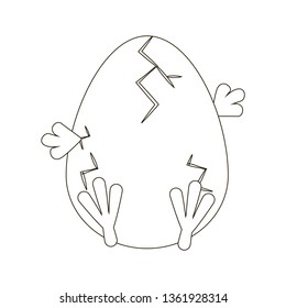 Easter chicken egg outline