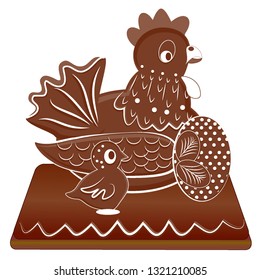 Easter chicken with easter eggs. Vector illustration, chained, egg, vector illustration, background set for designer, bird, holiday, animal, symbol