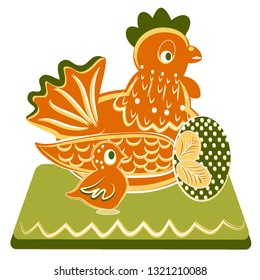 Easter chicken with easter eggs. Vector illustration, chained, egg, vector illustration, background set for designer, bird, holiday, animal, symbol