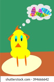 Easter Chicken forgot about paint eggs