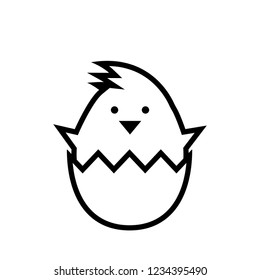 Icono de pollo de Pascua. Imagen de cliente aislada en fondo blanco