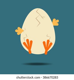 Easter Chicken Icon. Egg. Chick. Vector illustration
