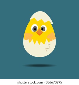Easter Chicken Icon. Egg. Chick. Vector illustration