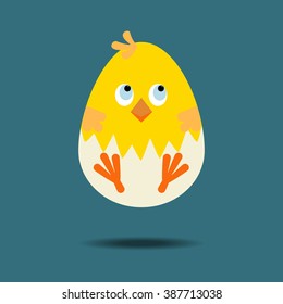 Easter Chicken Icon. Egg. Chick. Vector illustration