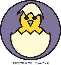 Easter chicken, illustration, vector on a white background.