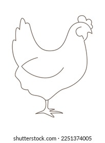 Estilo de arte de la línea de pollo de Pascua Diseño contemporáneo. Ilustración del vector