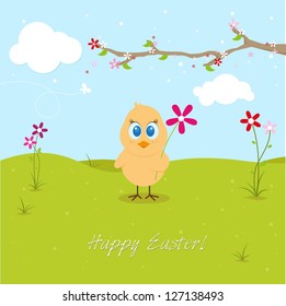 Easter chicken in love
