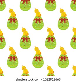 Easter chicken seamless pattern vector illustration