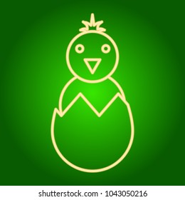 Easter chicken in shell icon .
