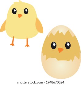 Easter chicken Svg vector Illustration isolated on white background. Сhicken in the egg. Easter egg for Cricut and Silhouette. Easter decoration for shirt and scrapbooking.  svg