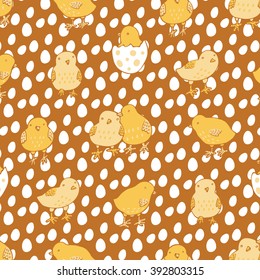 easter chicken yellow egg pattern