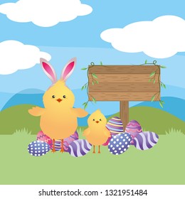 easter chickens cartoon