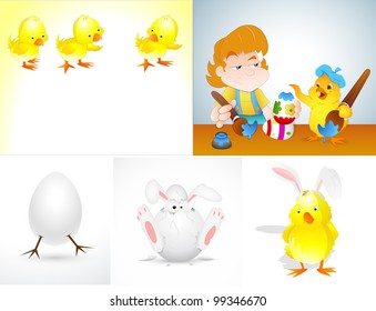 Easter Chicks Illustration