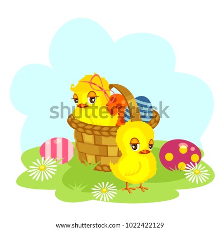 Easter chiken in a basket