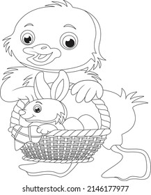 Easter children coloring book page
