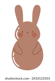 ilustración vectorial de conejito de chocolate de pascua