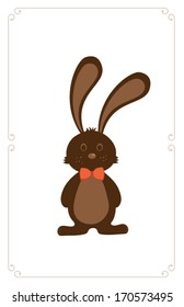Easter chocolate bunny. Vector illustration