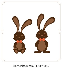 Easter chocolate bunny. Vector illustration