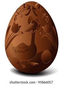 Easter chocolate egg with goose