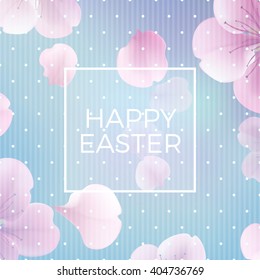 easter christian floral background with text "Happy Easter", vector illustration, eps 10 with transparency and gradient mesh Modern style vector soft spring illustration background