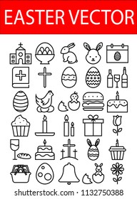 Easter and Christmas icons and vectors 