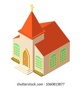 Easter church icon. Isometric illustration of easter church vector icon for web