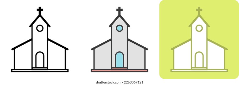 Icono de la Iglesia de Pascua, estos iconos pueden ser usados para varios proyectos de diseño, como gráficos de medios sociales, banners de sitios web o materiales impresos