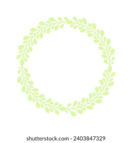 Easter circle frame, wreath with branches. Vector illustration.