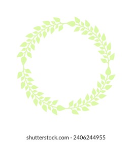 Easter circle frame, wreath with branches. Vector illustration.