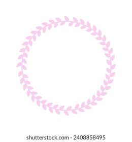 Easter circle frame, wreath with branches. Vector illustration.