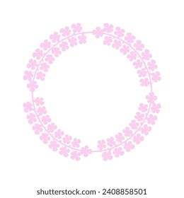 Easter circle frame, wreath with branches. Vector illustration.