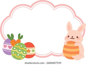 Easter cloud-shaped frame (rabbits and eggs)