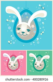 Easter collection with bunnies and Easter eggs.