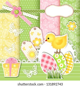 Easter collection for scrapbook. Vector illustration.