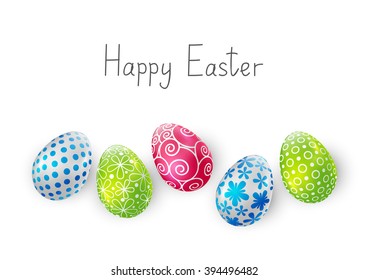 Easter color eggs on white